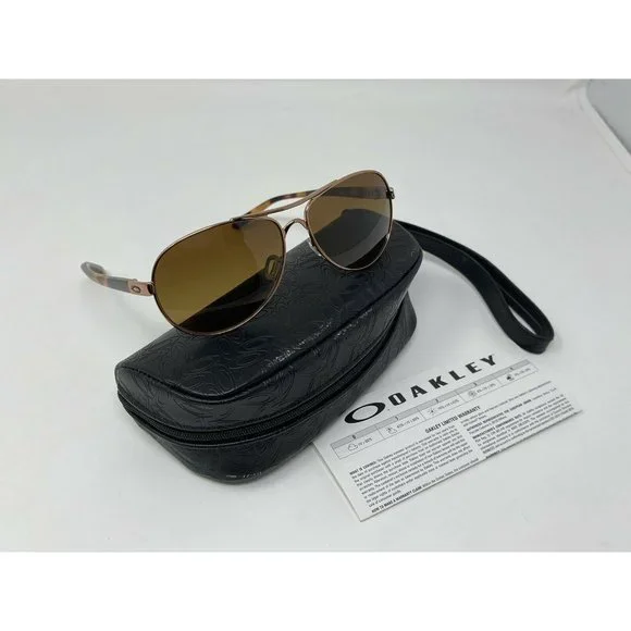 Oakley Feedback Rose Gold 4079-14 Polarized Sunglasses Excellent Oakley Feedback Rose Gold 4079-14 Polarized Sunglasses  main image 4